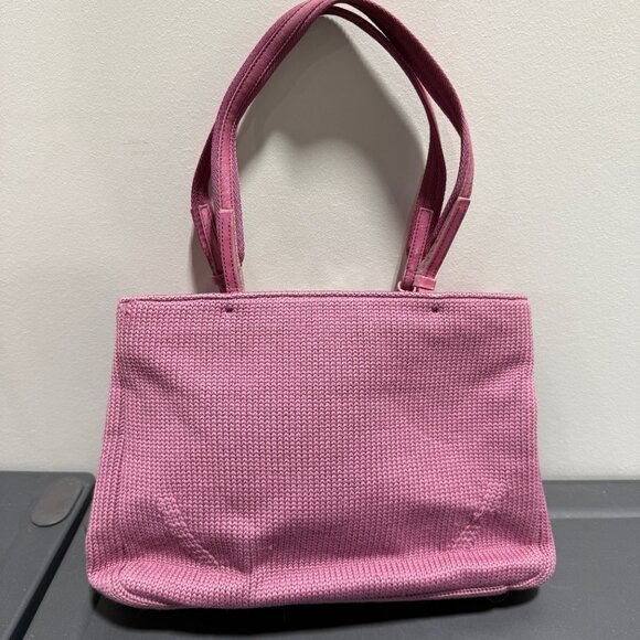 Prada Vintage Pink Woven Wool Tote Bag - Picture 3 of 4
